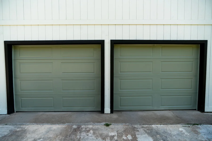 Painted garage doors and siding