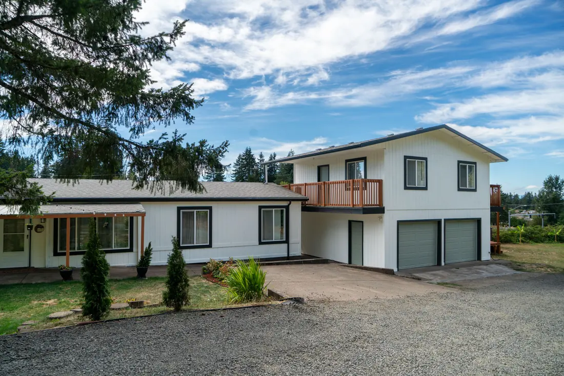 Full front elevation after the exterior repaint